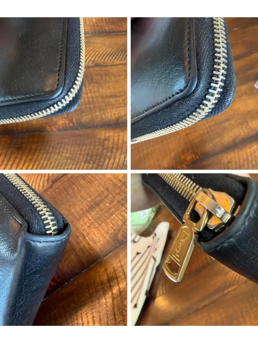 Saint Laurent Black Leather Zip-Around Wallet - Picture 5 of 10